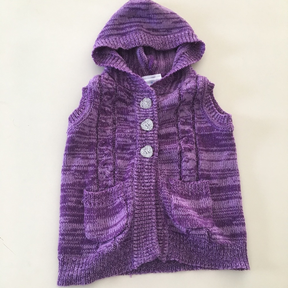 Small Wonders Marled Knit Vest Hooded Heart 6-9